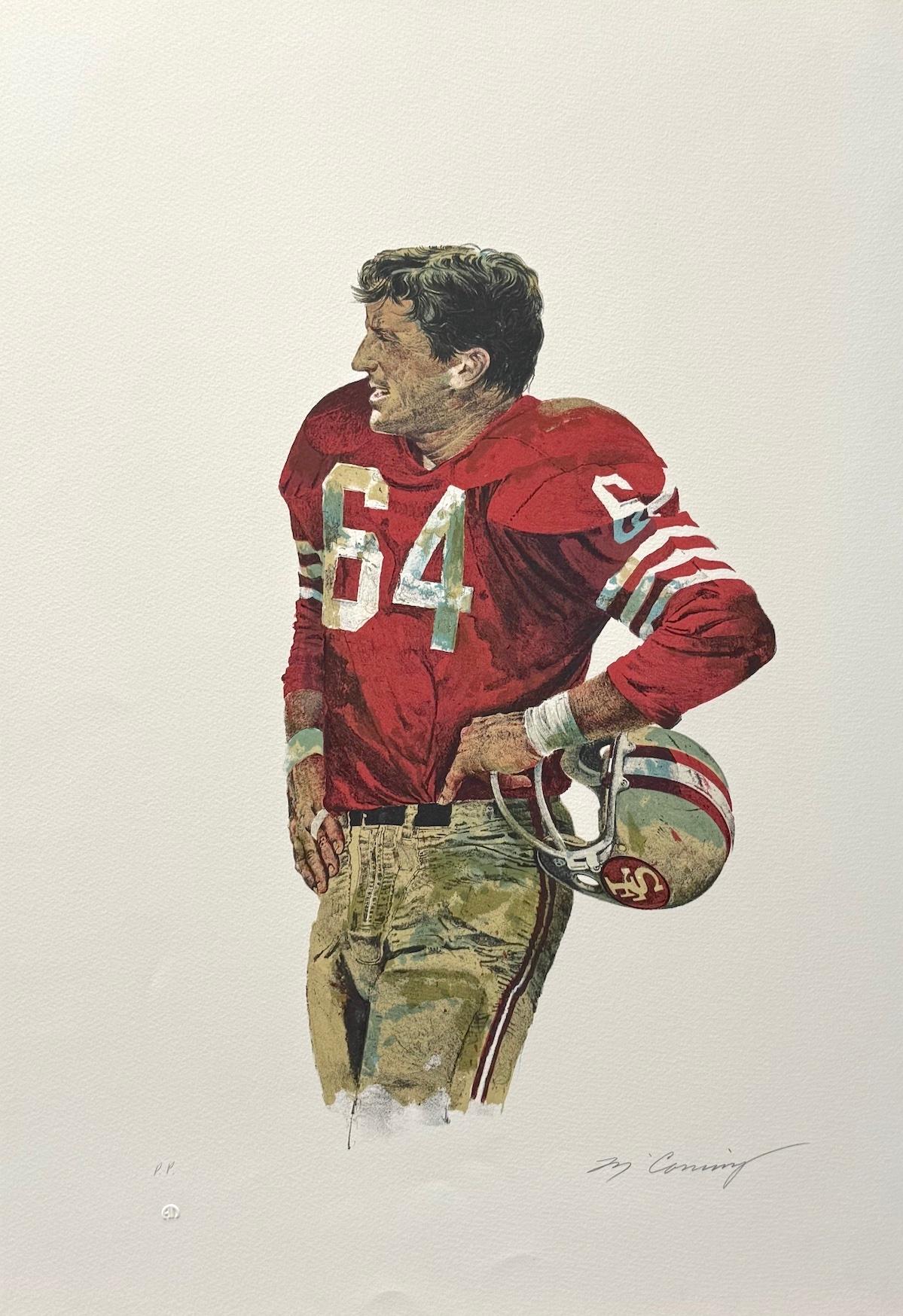 OLD PRO Dave Wilcox San Francisco 49ers NFL Historia del fútbol americano, Litografía firmada en venta 2