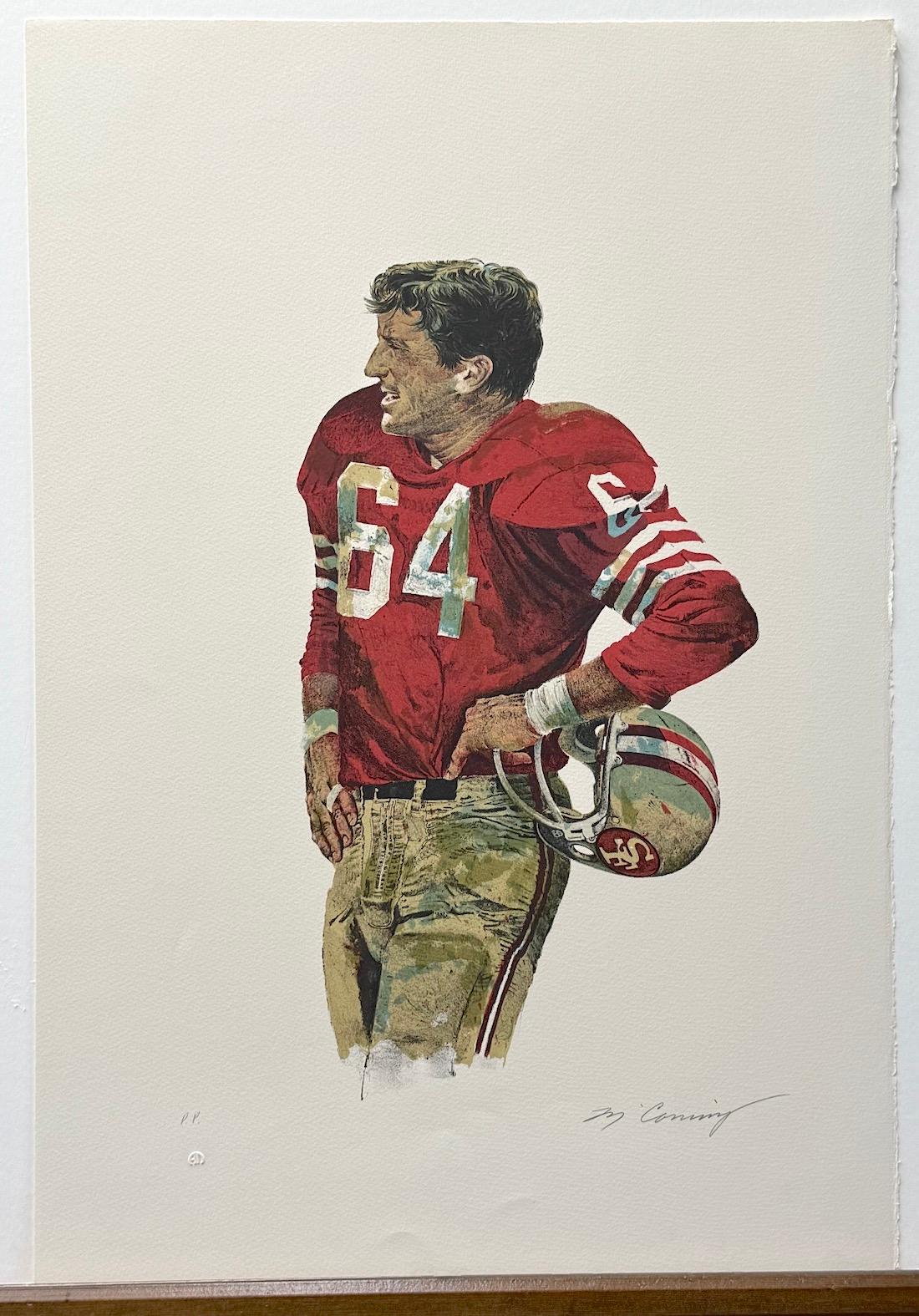 OLD PRO Dave Wilcox San Francisco 49ers NFL Historia del fútbol americano, Litografía firmada en venta 3