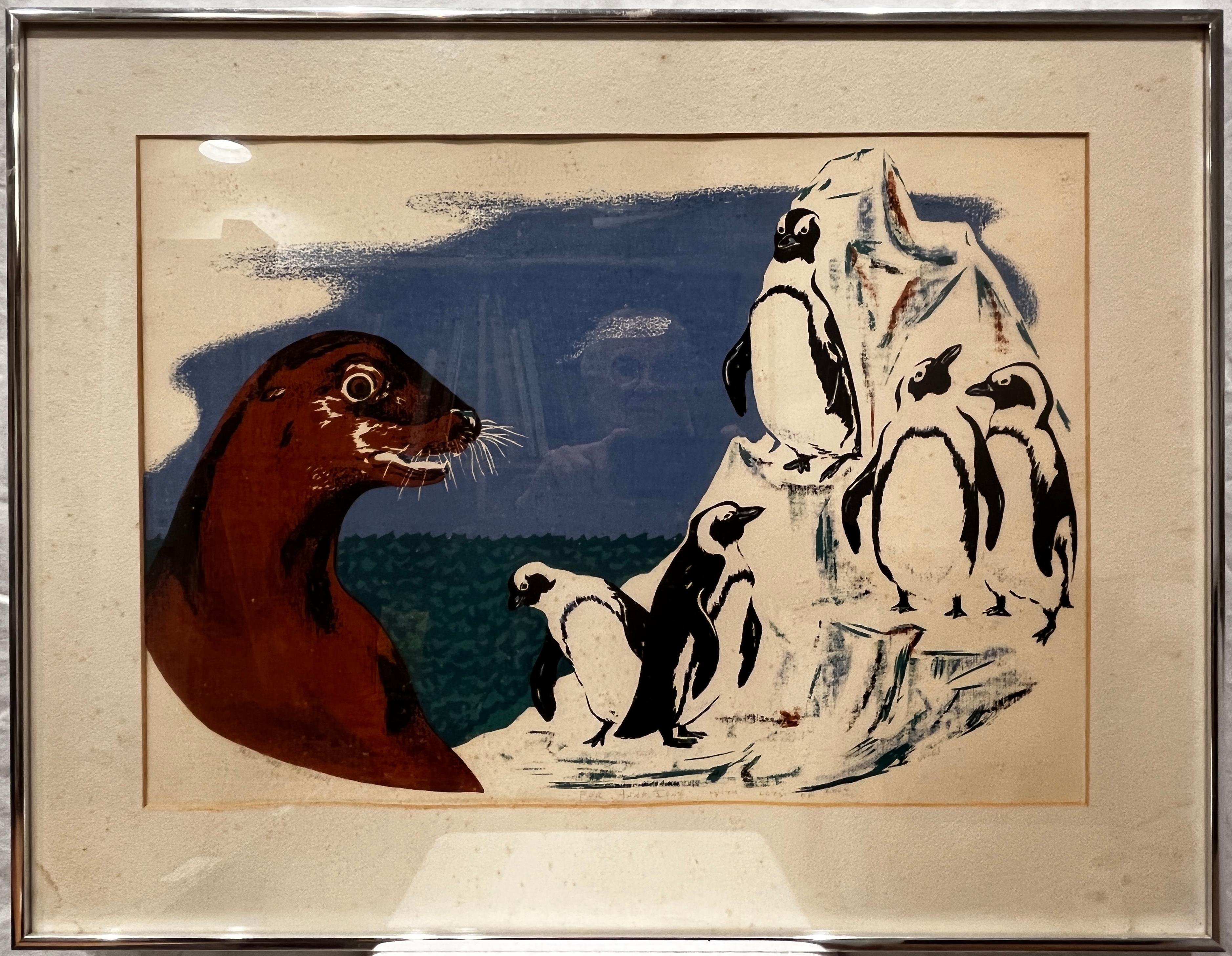 Sceau et pingouin - Print de Mervin Jules