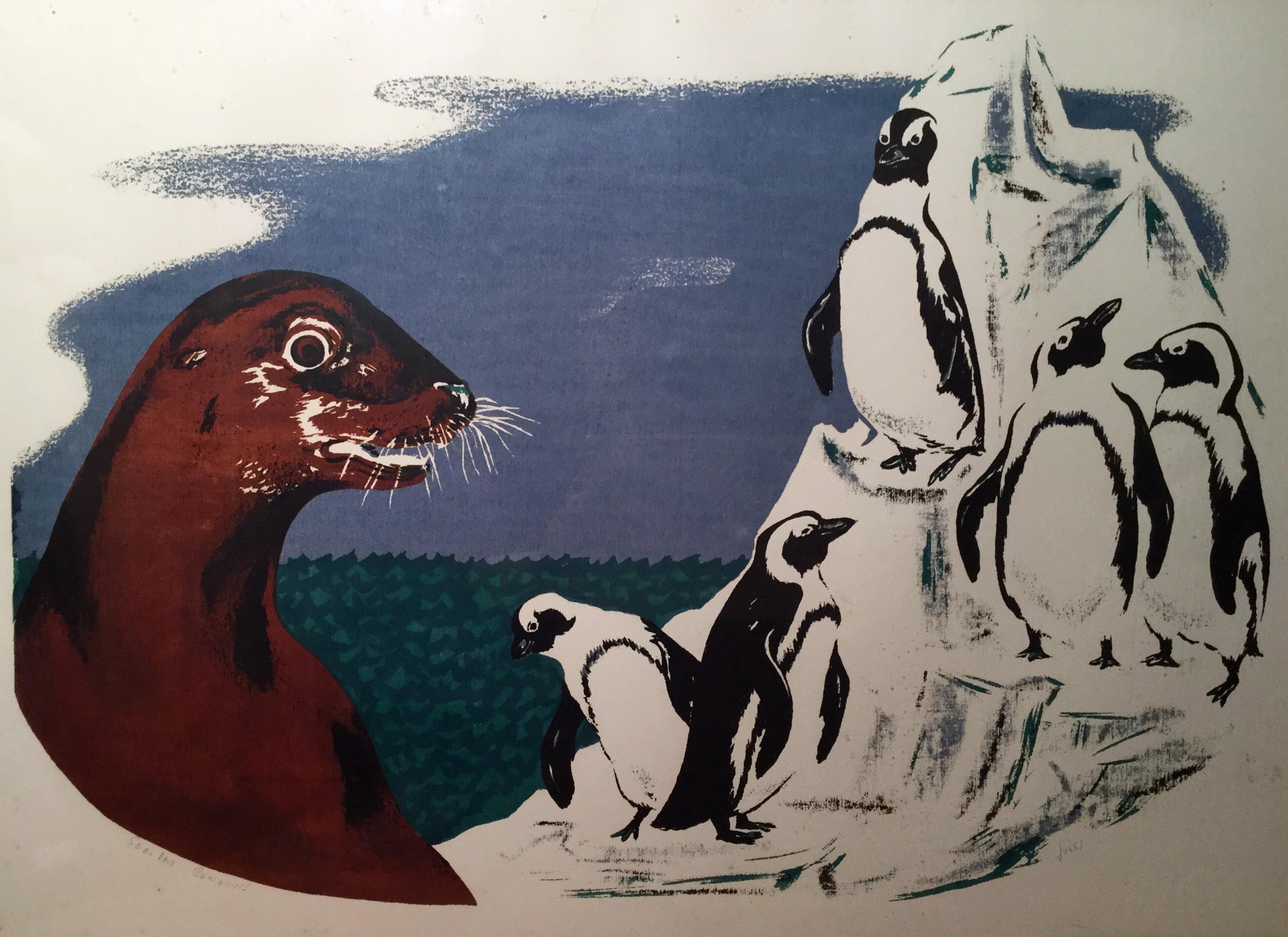 Mervin Jules Animal Print - Seal & Penguin