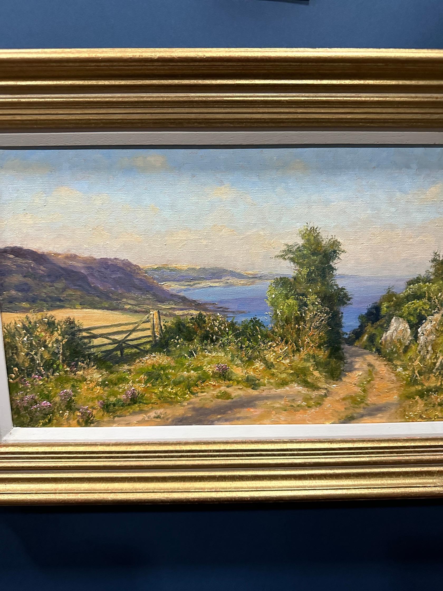Paisaje impresionista inglés con vistas al océano durante un verano inglés en venta 1