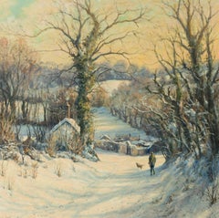 Mervyn Goode (b.1948) - Large Modern British Oil, A Winter Path in Hampshire