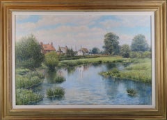 Original Oil on Canvas, Mervyn Goode. "From the Bridge, Tychborne"