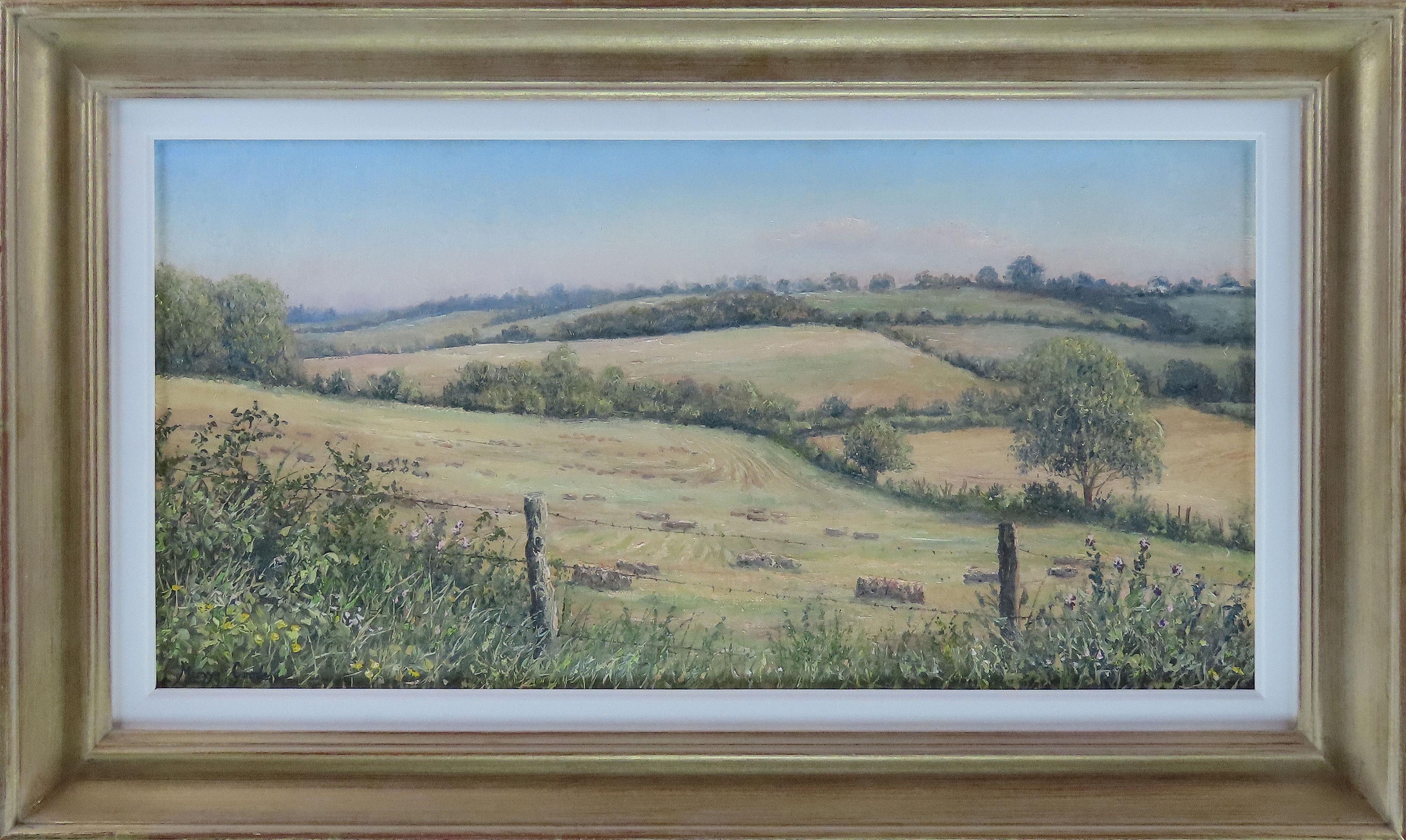 Landscape Painting di Mervyn Goode - Olio originale su tela, MERVYN GOODE, "Paesaggio di mezza estate a Deans".