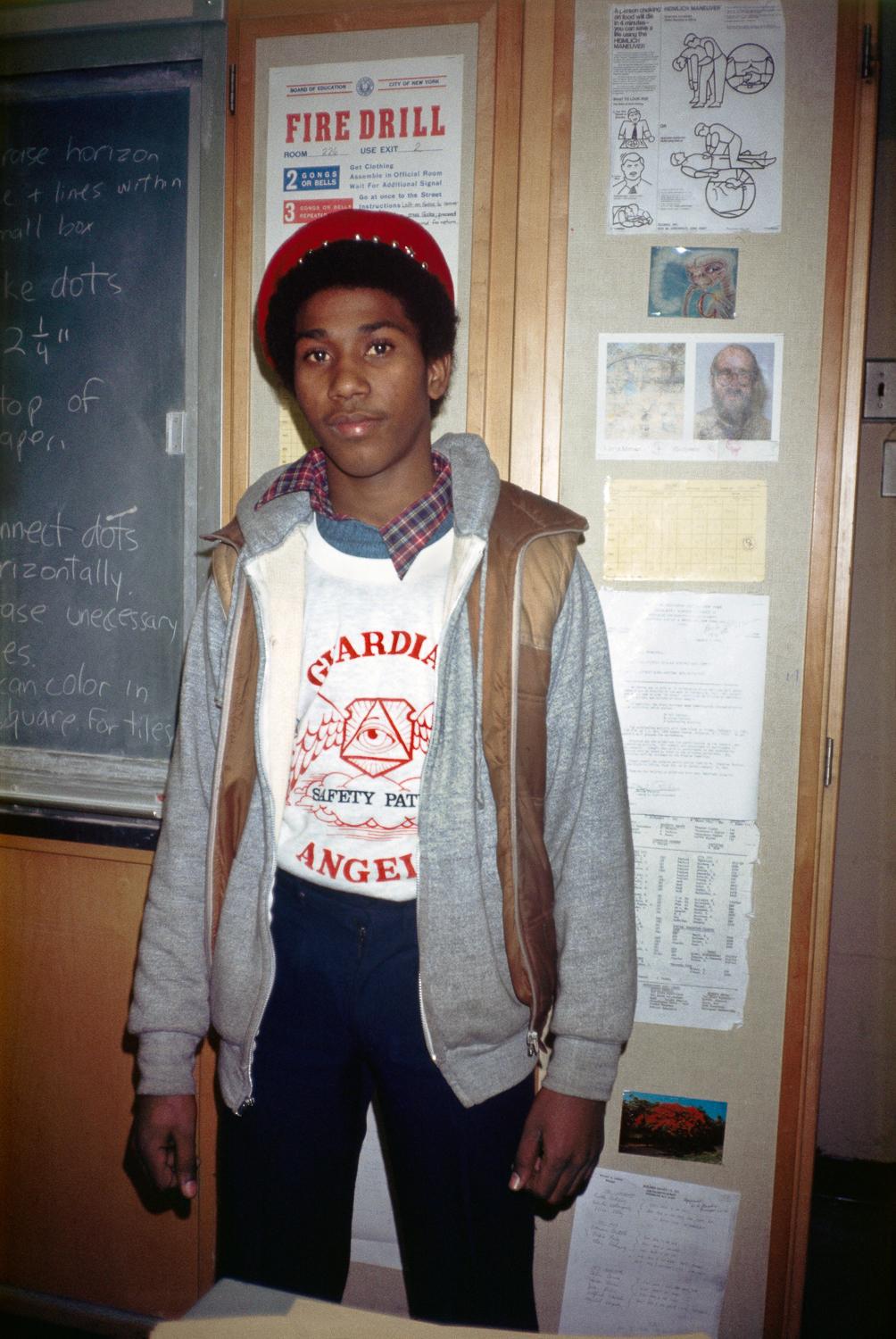 Meryl Meisler Portrait Photograph - Guardian Angel in my Classroom IS 291, Bushwick, Brooklyn, NY February 1983