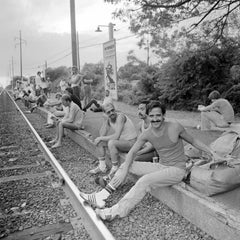 Sayville Train Tracks, 1970s Black and White Documentary Photography NYC