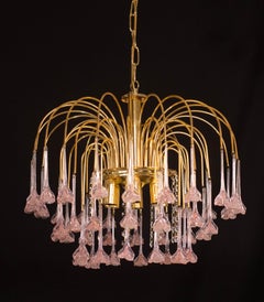 Meryl Streep, Pink Murano pendant Flowers Chandelier, 1970s
