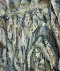 Enigma 1960s Eccentric And Bohemian Framed Original Welsh Abstract Oil Painting