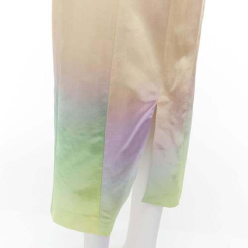 MERYLL ROGGE 2021 Runway pastel rainbow ombre rainbow draped side dress FR36 S For Sale 2