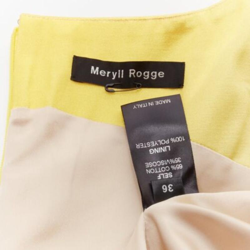 MERYLL ROGGE 2021 Runway pastel rainbow ombre rainbow draped side dress FR36 S For Sale 3