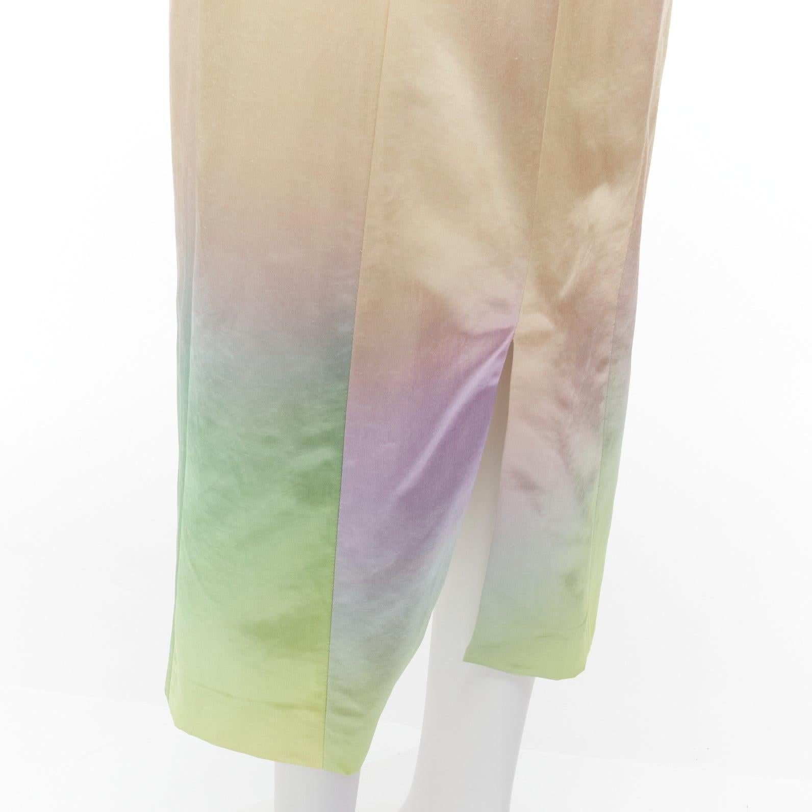 MERYLL ROGGE 2021 Runway rainbow ombre rainbow drape side scoop neck dress FR36 For Sale 2