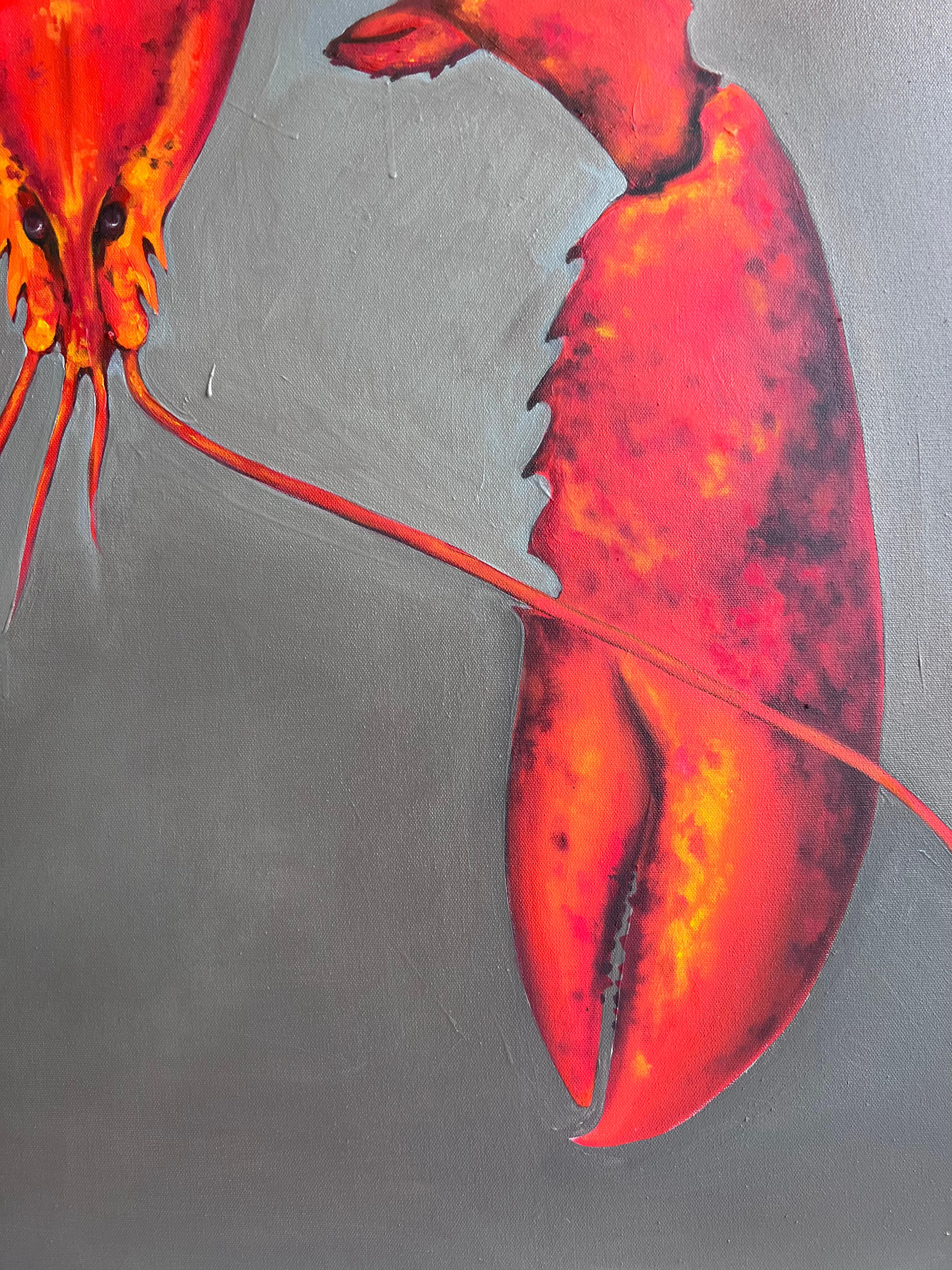 Combining agony and passion in a lobster painting could result in a striking and symbolic artwork. The lobster, with its vibrant red color and sharp claws, could represent the intensity of passion, while simultaneously embodying the idea of agony