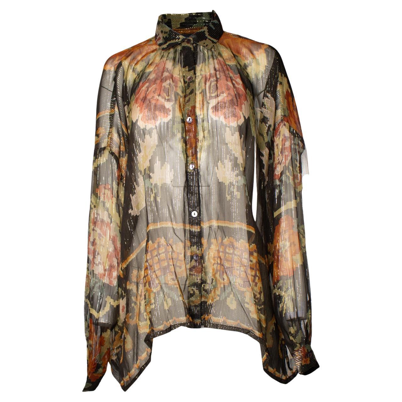 Mes Demoiselles, floral printed Moroki lurex blouse