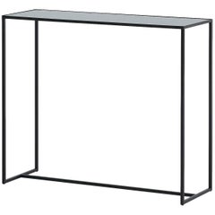 Mesa consola Mesa Black con cristal espejado y estructura metálica de Deknudt Mirrors