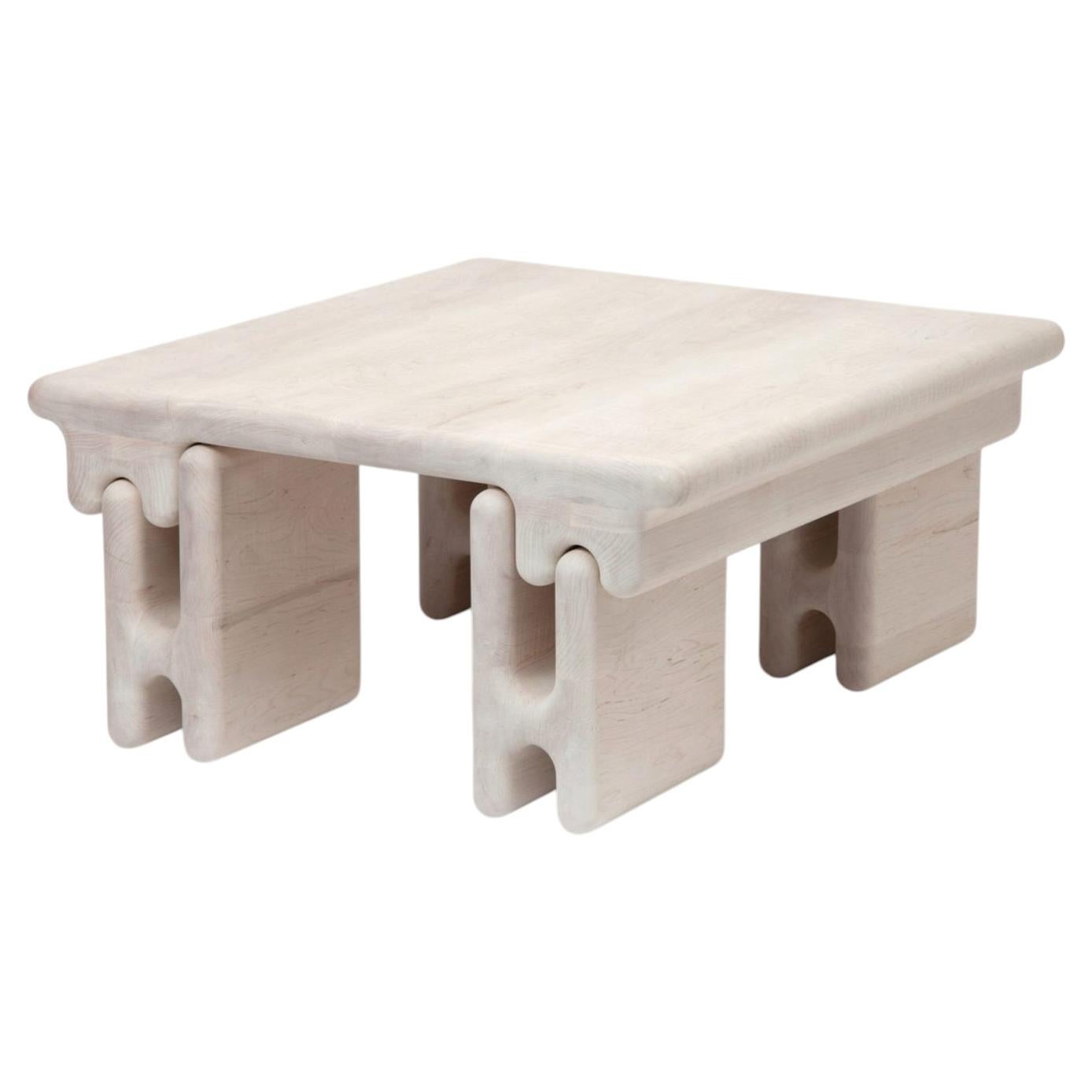 Mesa Coffee Table in Bleached Maple with Clear Matte Lacquer by Vonnegut Kraft