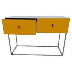 Roger Rougier 2 Drawer Console/Desk on Chrome Base