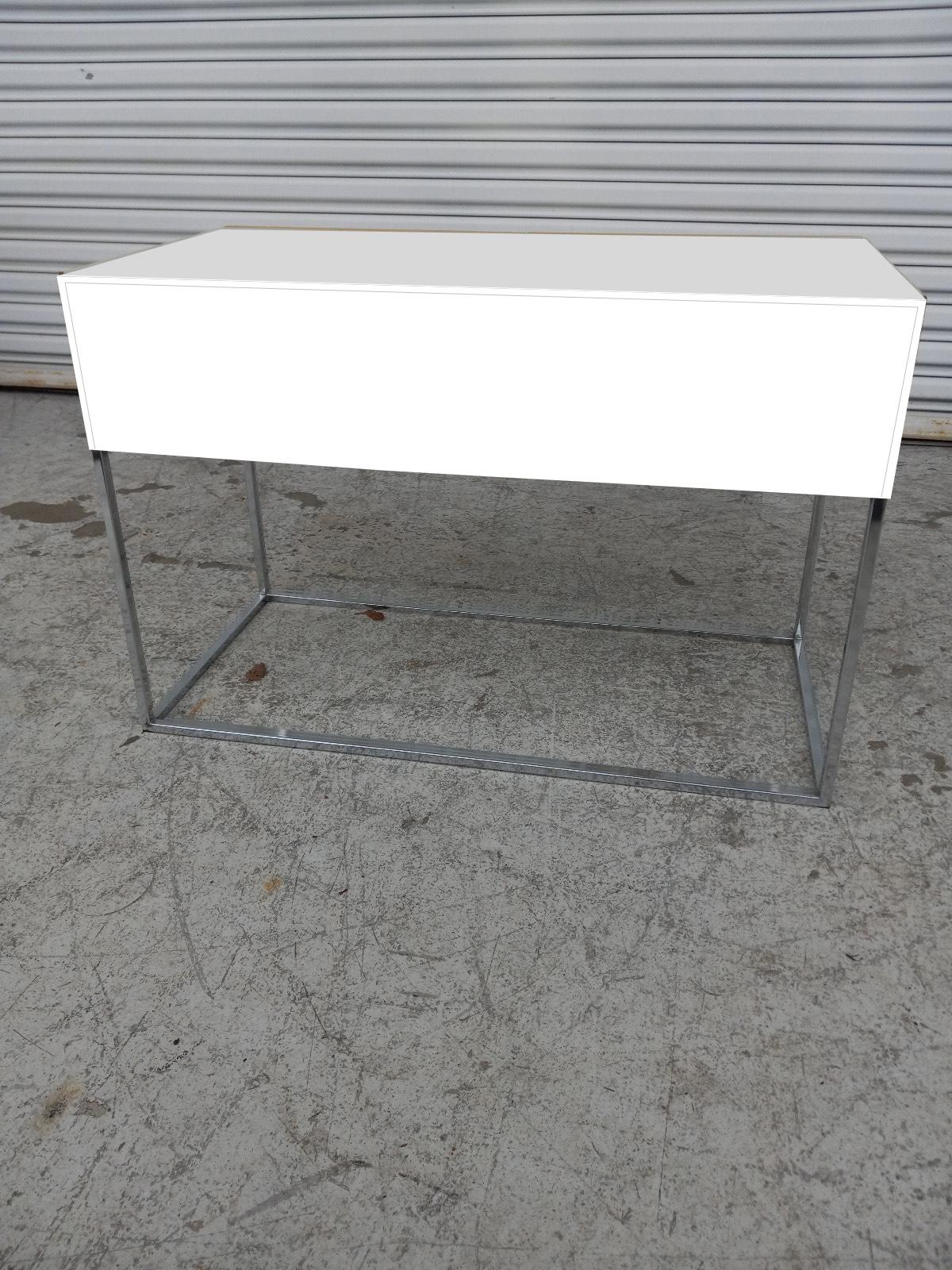 XX secolo Console/scrivania a 2 cassetti su base cromata Roger Rougier in vendita