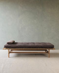Mesa Daybed in Deerskin suede and fumed oak