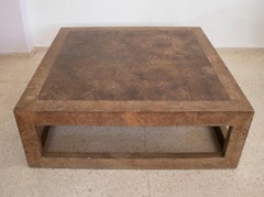 Mesa De Café De Madera De Raíz De Los Años 1980. Francesa