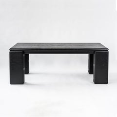 Mesa Dining Table in Ash with Black Lacquer Finish by Vonnegut Kraft
