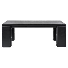 Mesa Dining Table in Ash with Black Lacquer Finish by Vonnegut Kraft