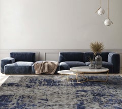 MESA Hand Tufted Modern Silk Rug in Beige Blue Colour By Hands