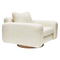 Silla giratoria Mesa de Lawson-Fenning en bouclé de alpaca blanco