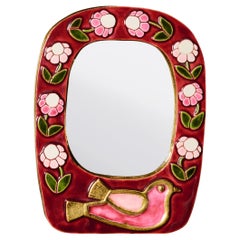Miroir en céramique Mithé Espelt de Mesange et Fleurs