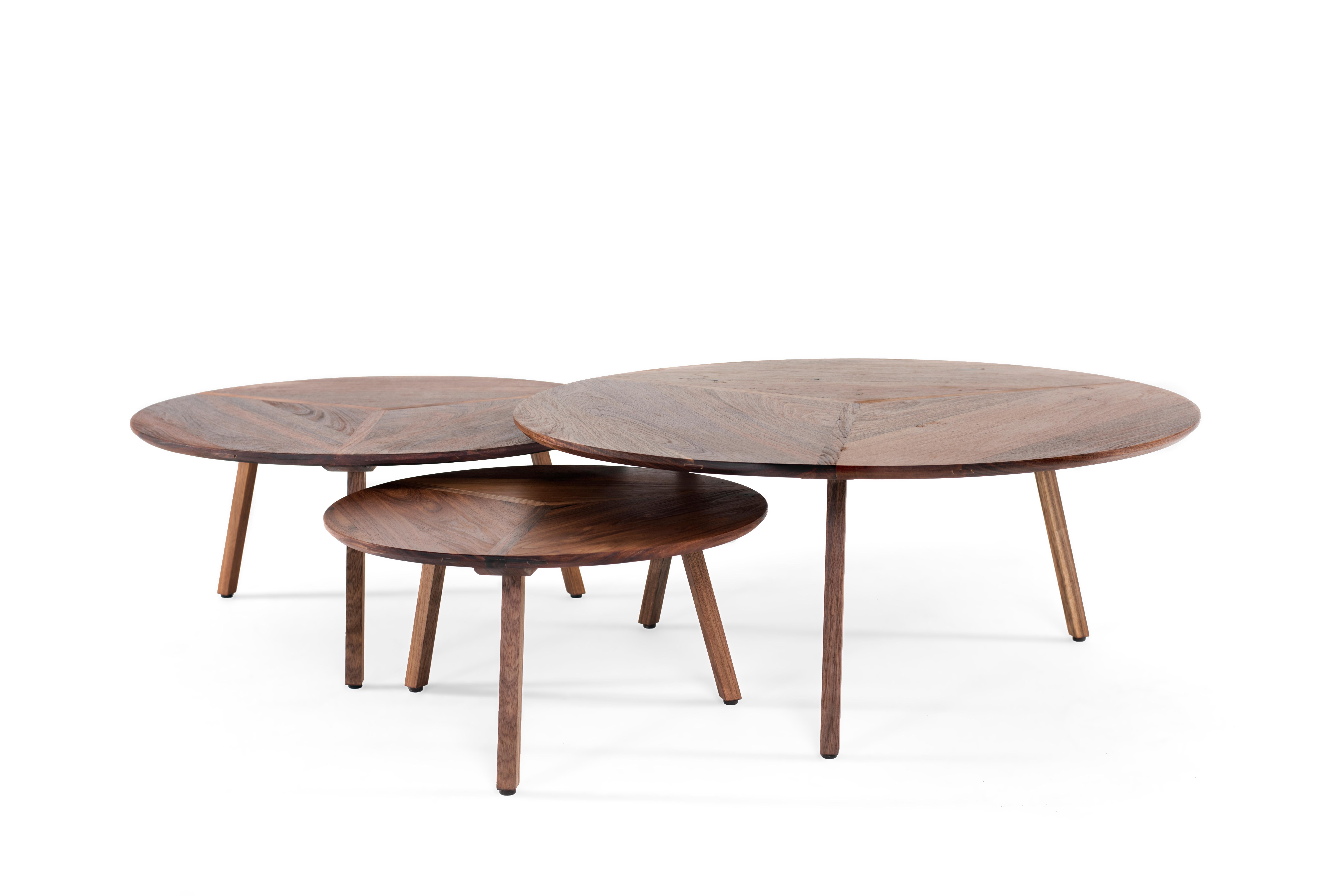 Hand-Crafted Mesas Circuito, Mexican Contemporary Set of Coffee Tables by Emiliano Molina For Sale