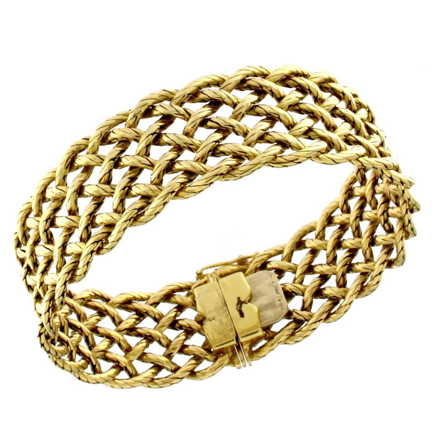 Mesh Chain Bracelet 18 Karat Gold