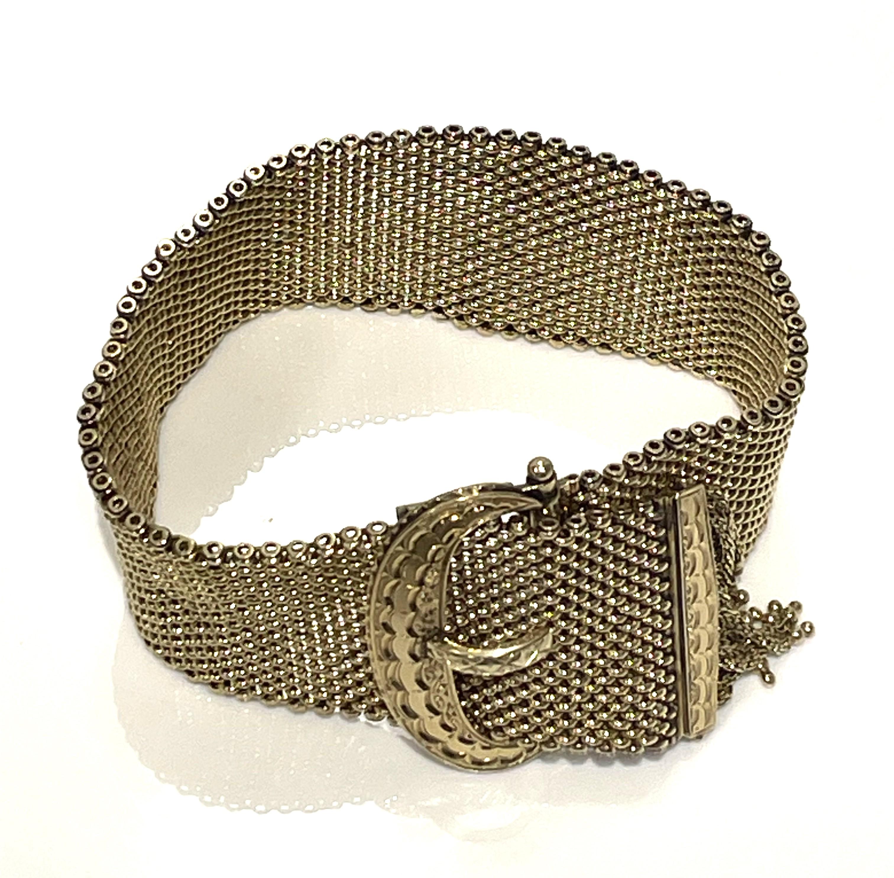 da uomo o donna Bracciale regolabile con fibbia a rete 14KY in vendita