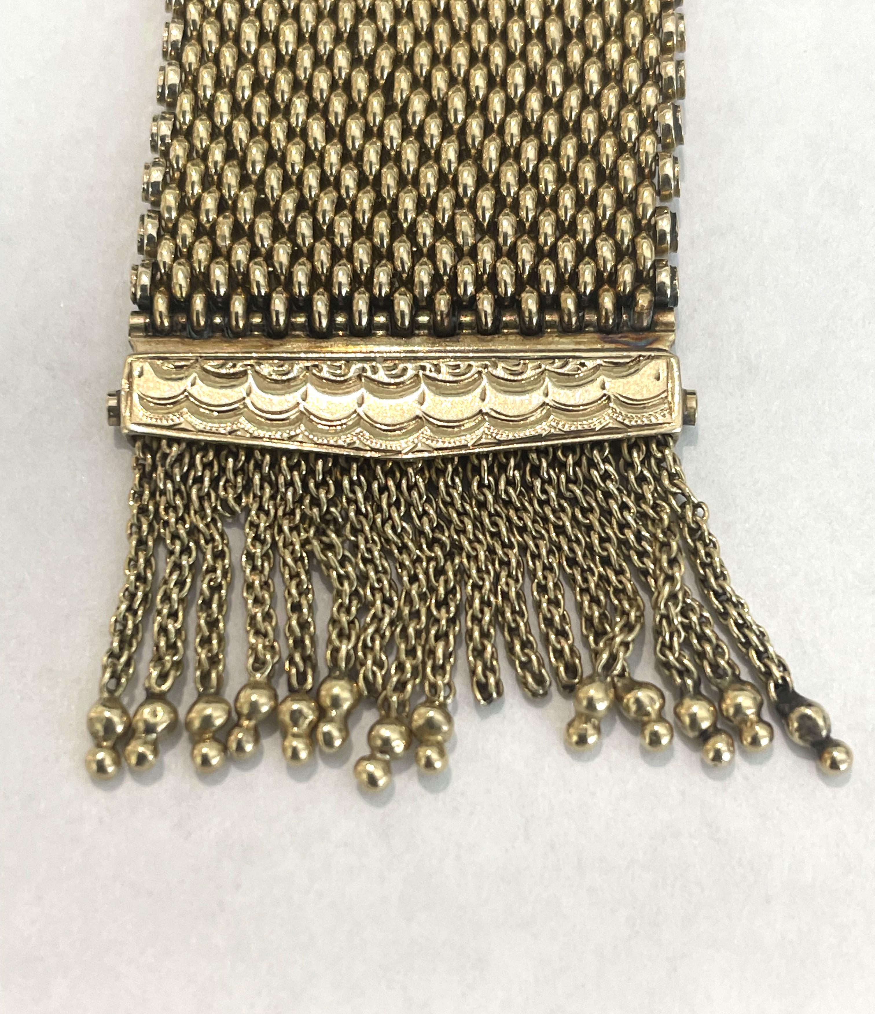 Bracciale regolabile con fibbia a rete 14KY in vendita 1