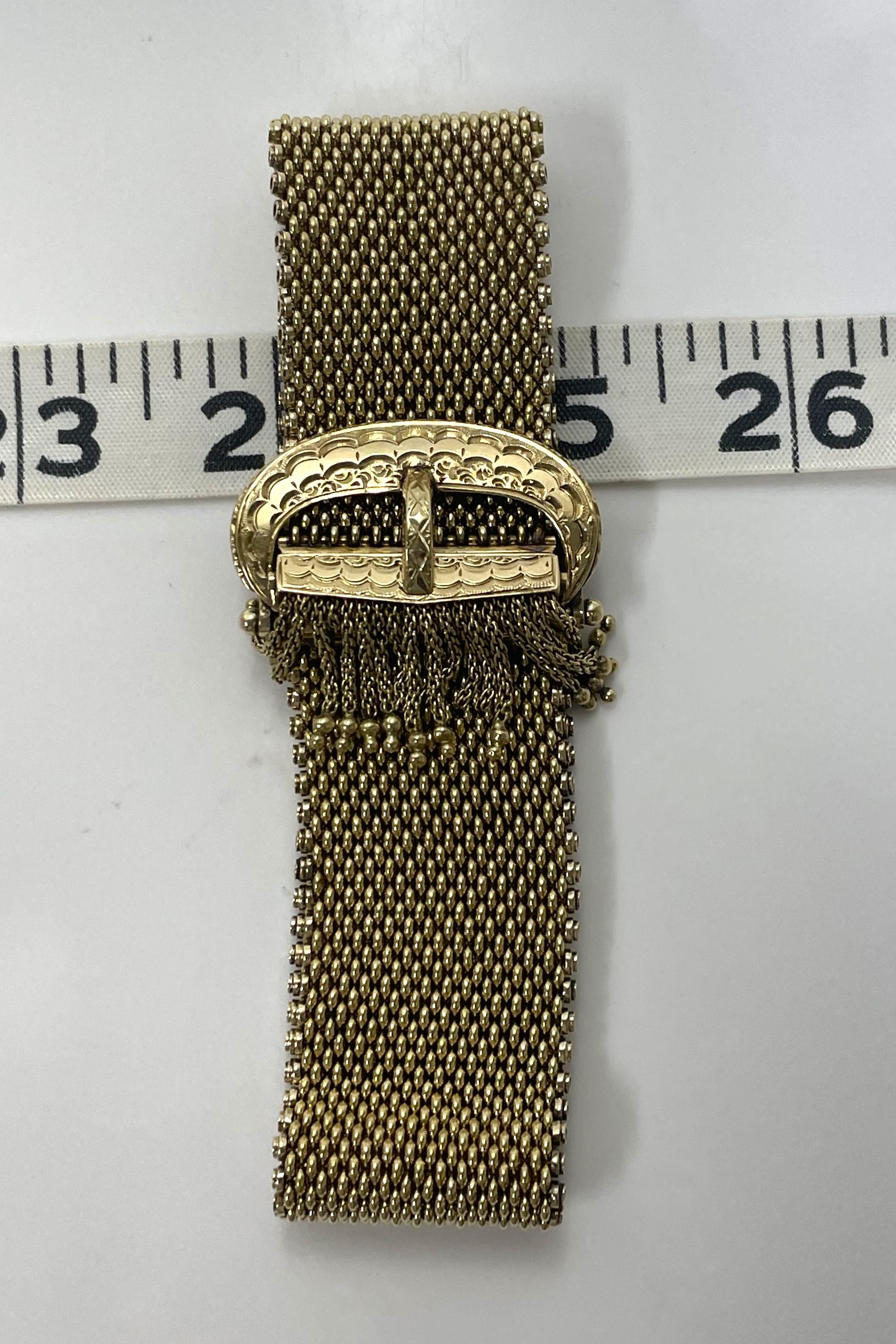 Bracciale regolabile con fibbia a rete 14KY in vendita 2