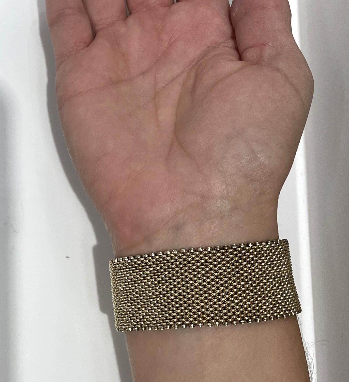 Bracciale regolabile con fibbia a rete 14KY in vendita 4