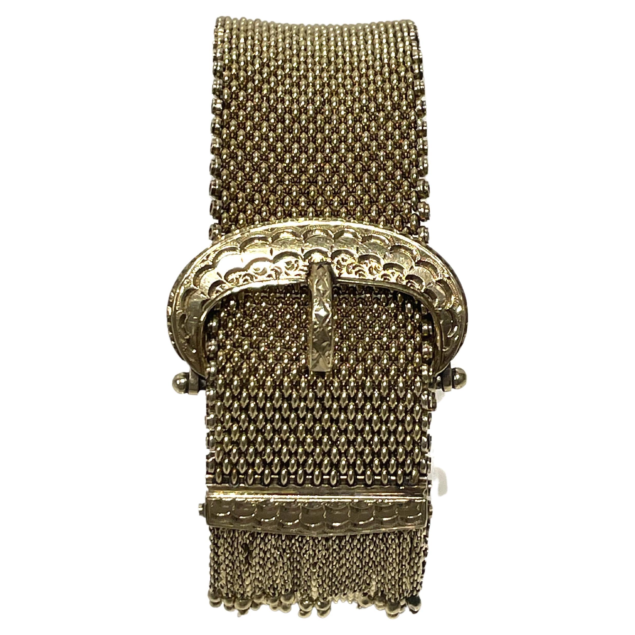 Bracelet réglable avec boucle en maille 14KY