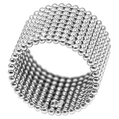 Mesh Band Ring in 18kt White Gold by Mohamad Kamra