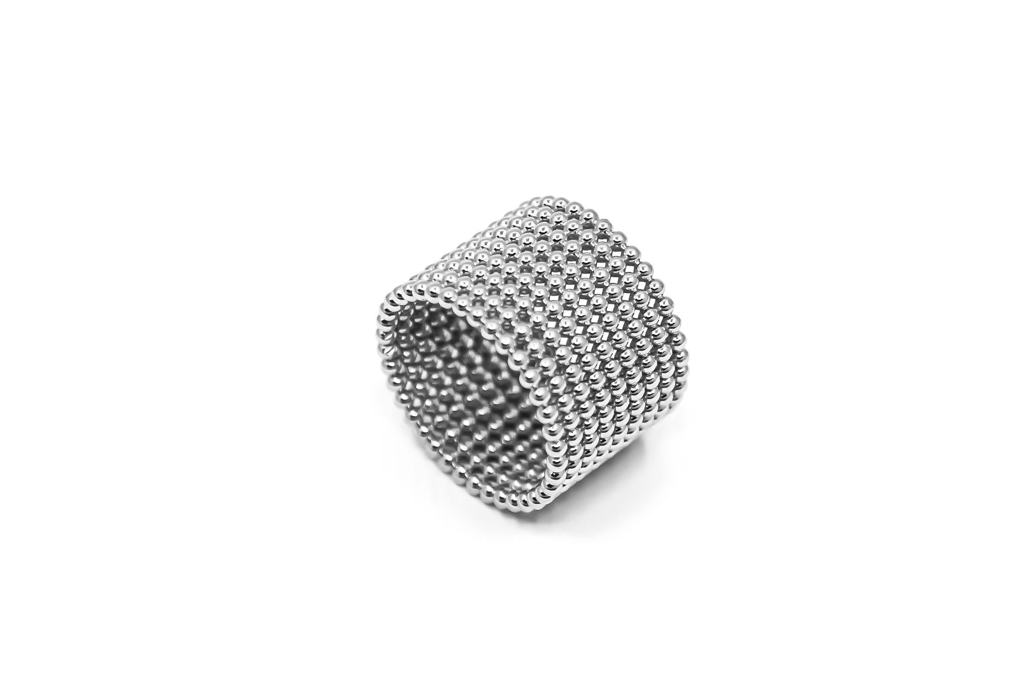 For Sale:  Mesh Band Ring in Platinum by Mohamad Kamra 4