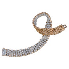 Pulsera de malla con diamantes en oro rosa de 18 quilates