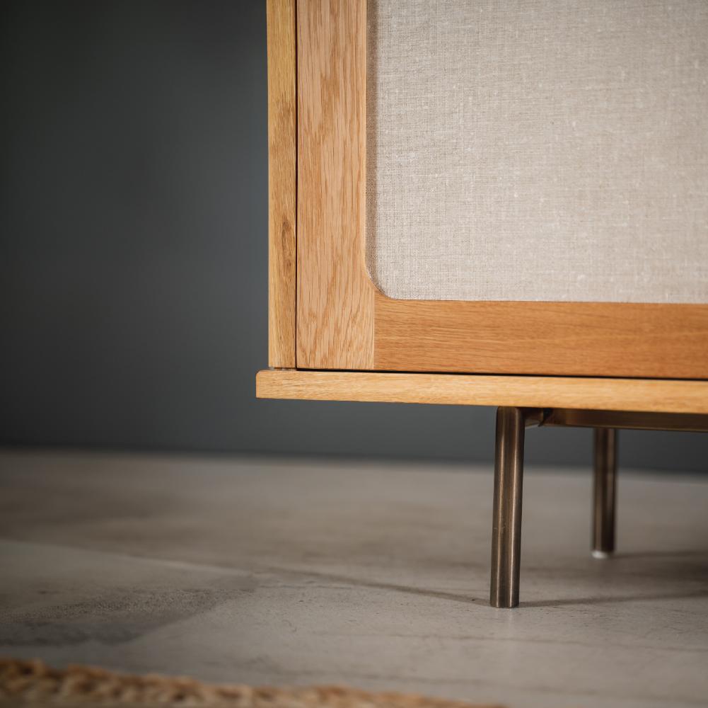 Turc Buffet en maille 180 cm - placage en chêne naturel - bois de chêne massif en vente