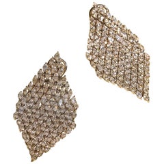 Mesh Earrings with 17.67 Carat Marquise Diamonds