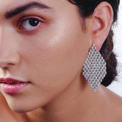 Mesh Earrings with 17.67 Carat Marquise Diamonds