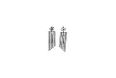 Mesh Drop Earrings in 18kt White Gold