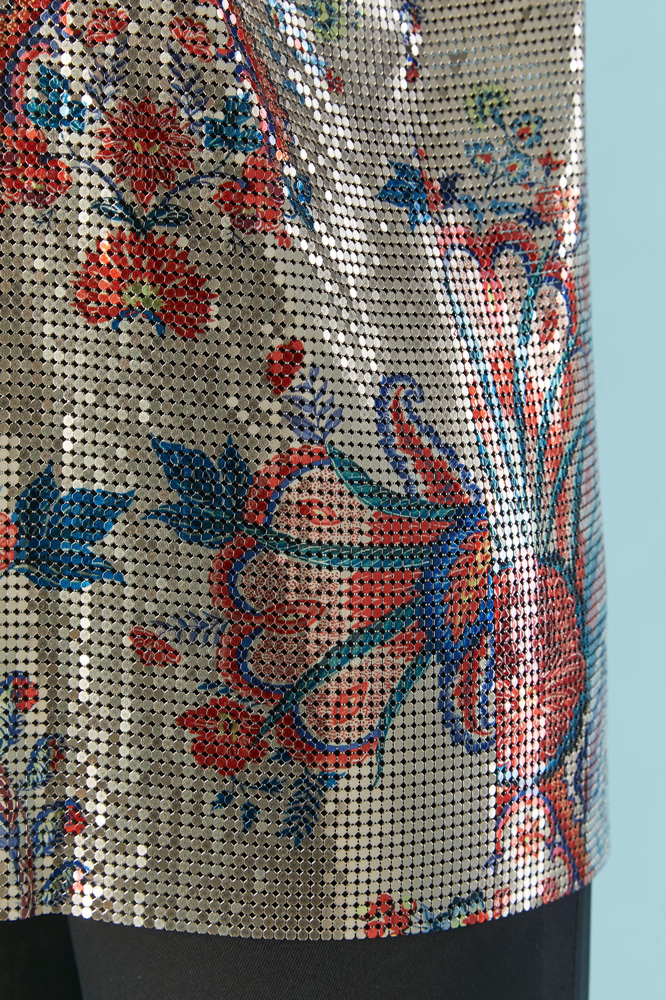 Canotta in rete con stampa floreale Paco Rabanne by Julien Dossena (NUOVA con etichetta) In condizioni Nuovo in vendita a Saint-Ouen-Sur-Seine, FR