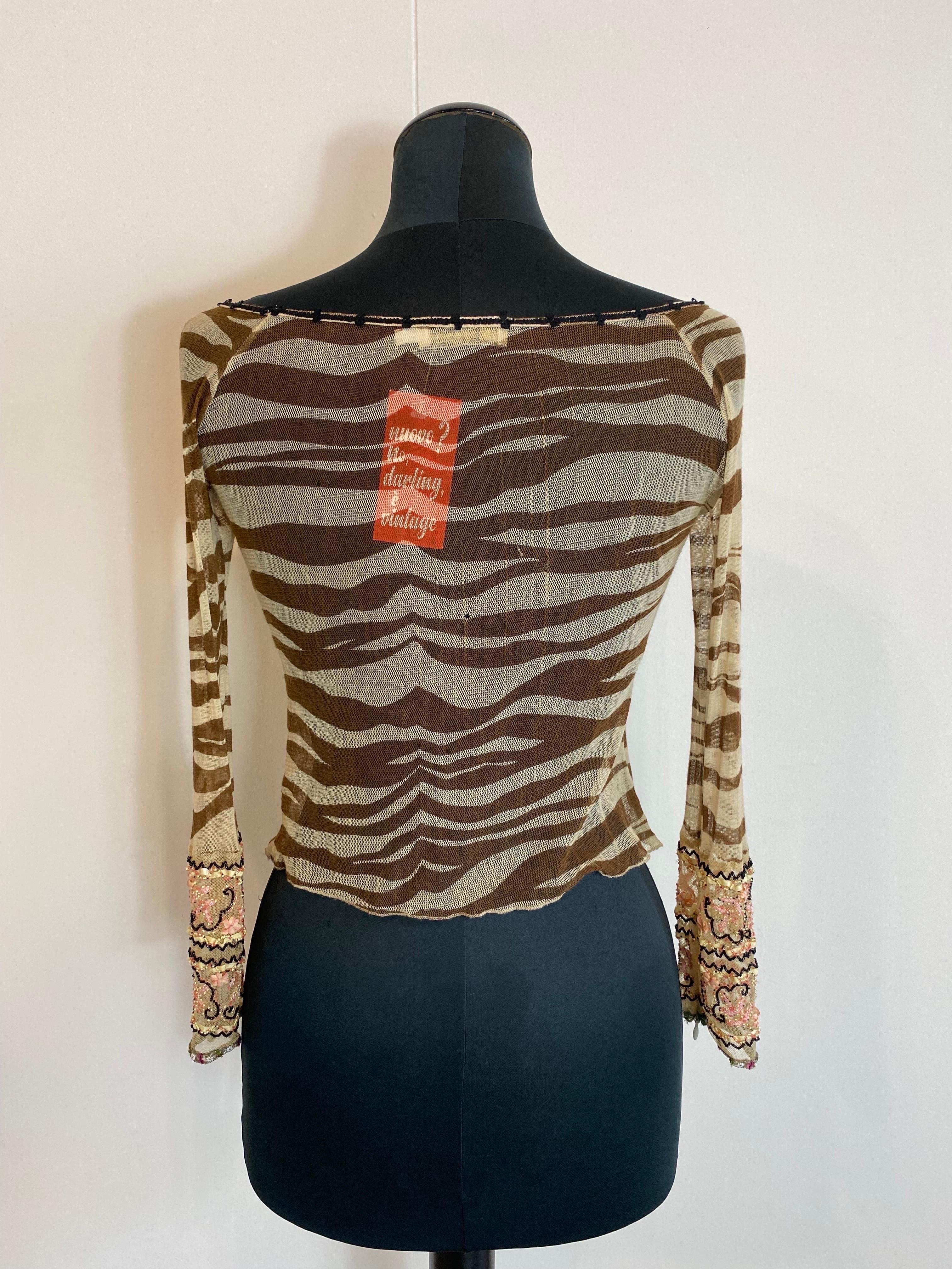 Women's or Men's Mesh top animalier Blumarine Ss 2000