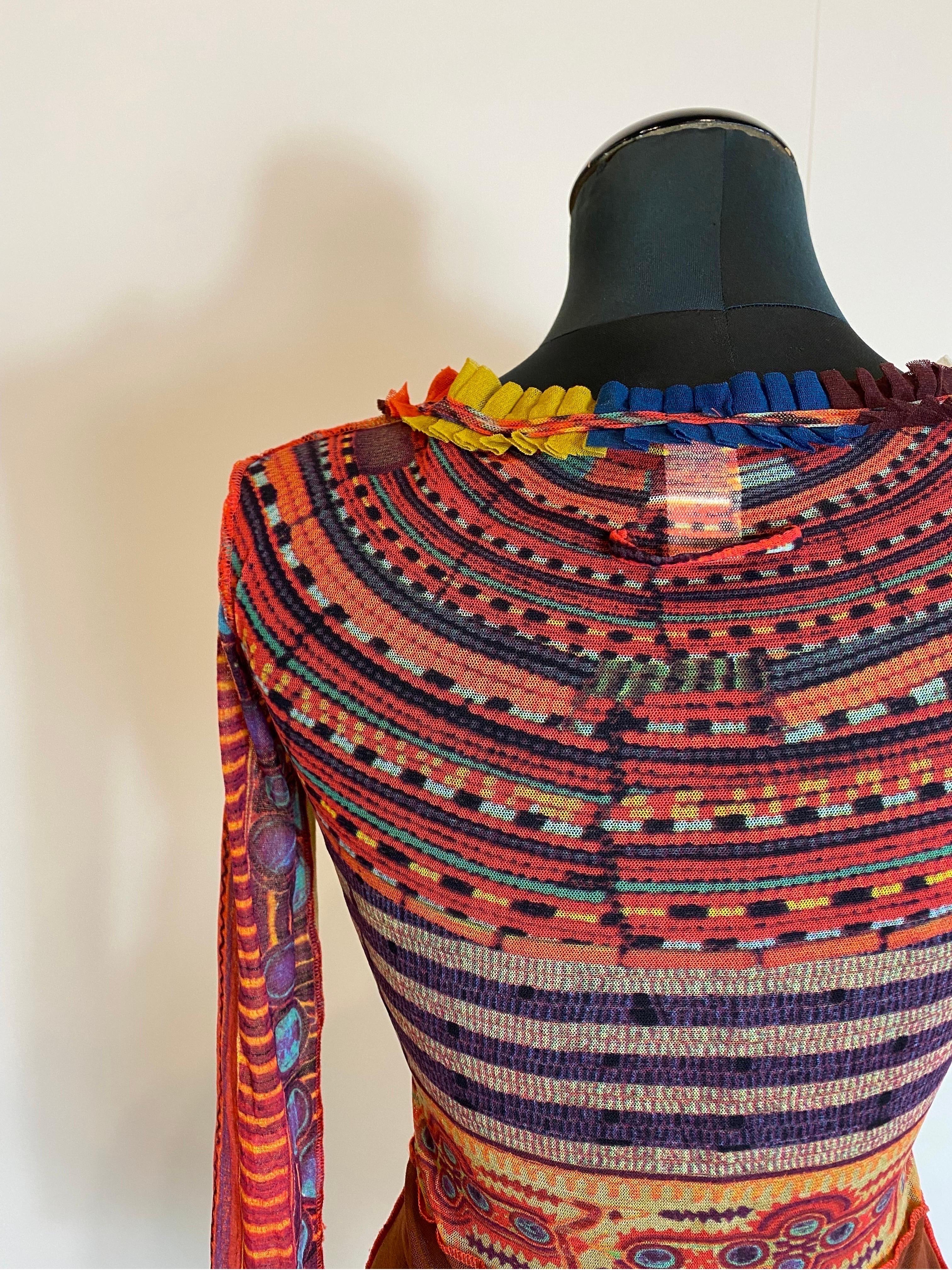 Women's or Men's Mesh top tribal Jean Paul Gaultier 90s
