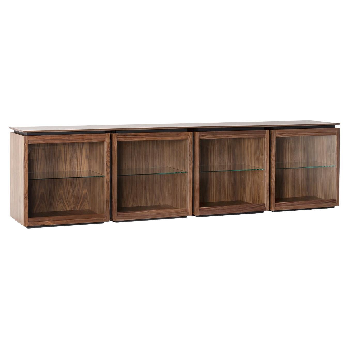 Mesh with 4 Containers and glass doors Modular Sideboard by Gabriele Cappelletti For Sale