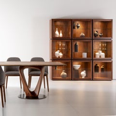 Mesh with 9 Containers and glass doors Modular Cabinet by Gabriele Cappelletti