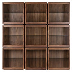 Mesh with 9 Containers and glass doors Modular Cabinet by Gabriele Cappelletti