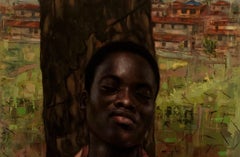 Bunmi - Siglo XXI, Contemporáneo, Retrato figurativo, Uniforme escolar, Naturaleza