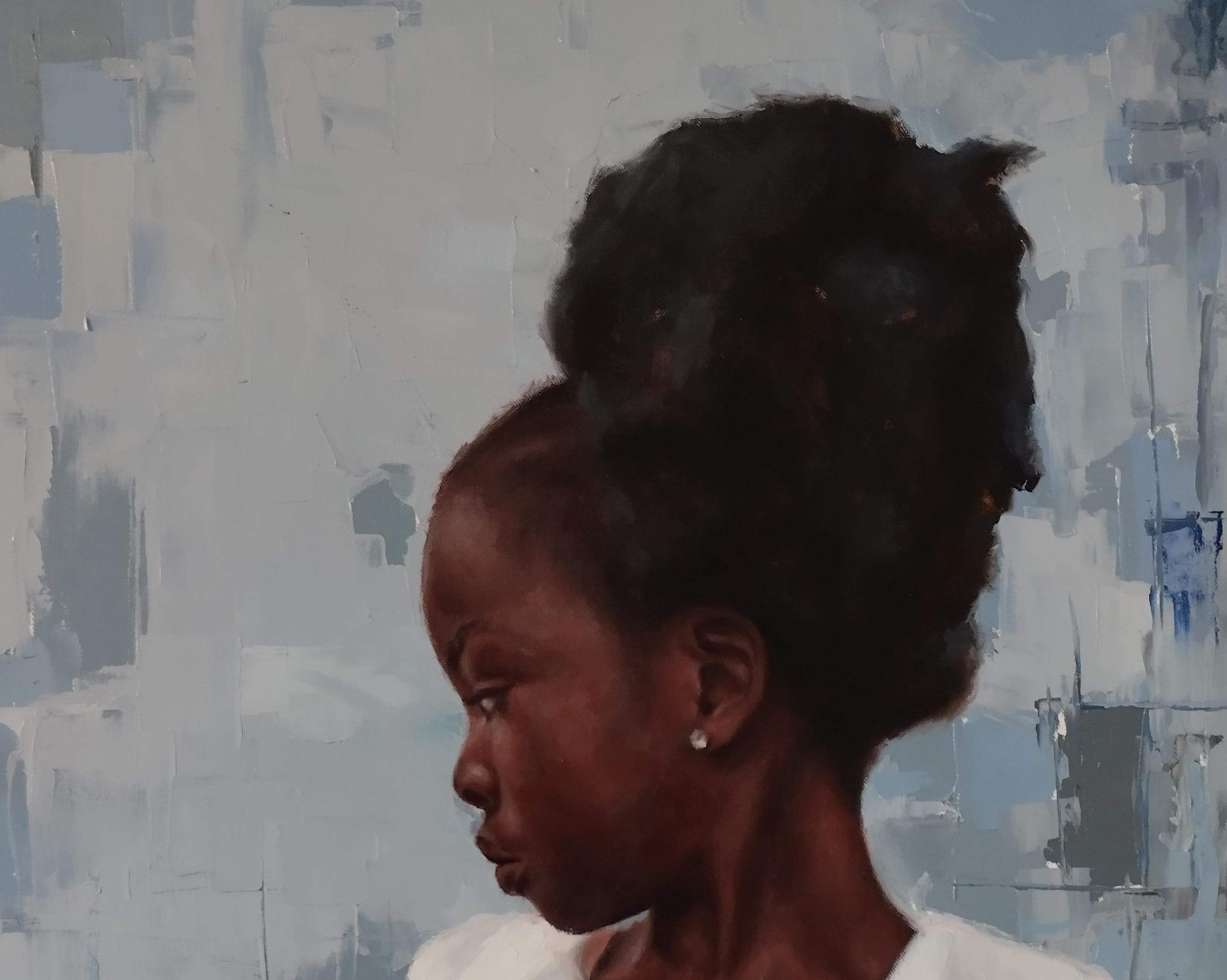 Echoes of Grace - 21° secolo, Contemporaneo, Figurativo, Uniforme da scolaretta - Painting di Meshach Charity